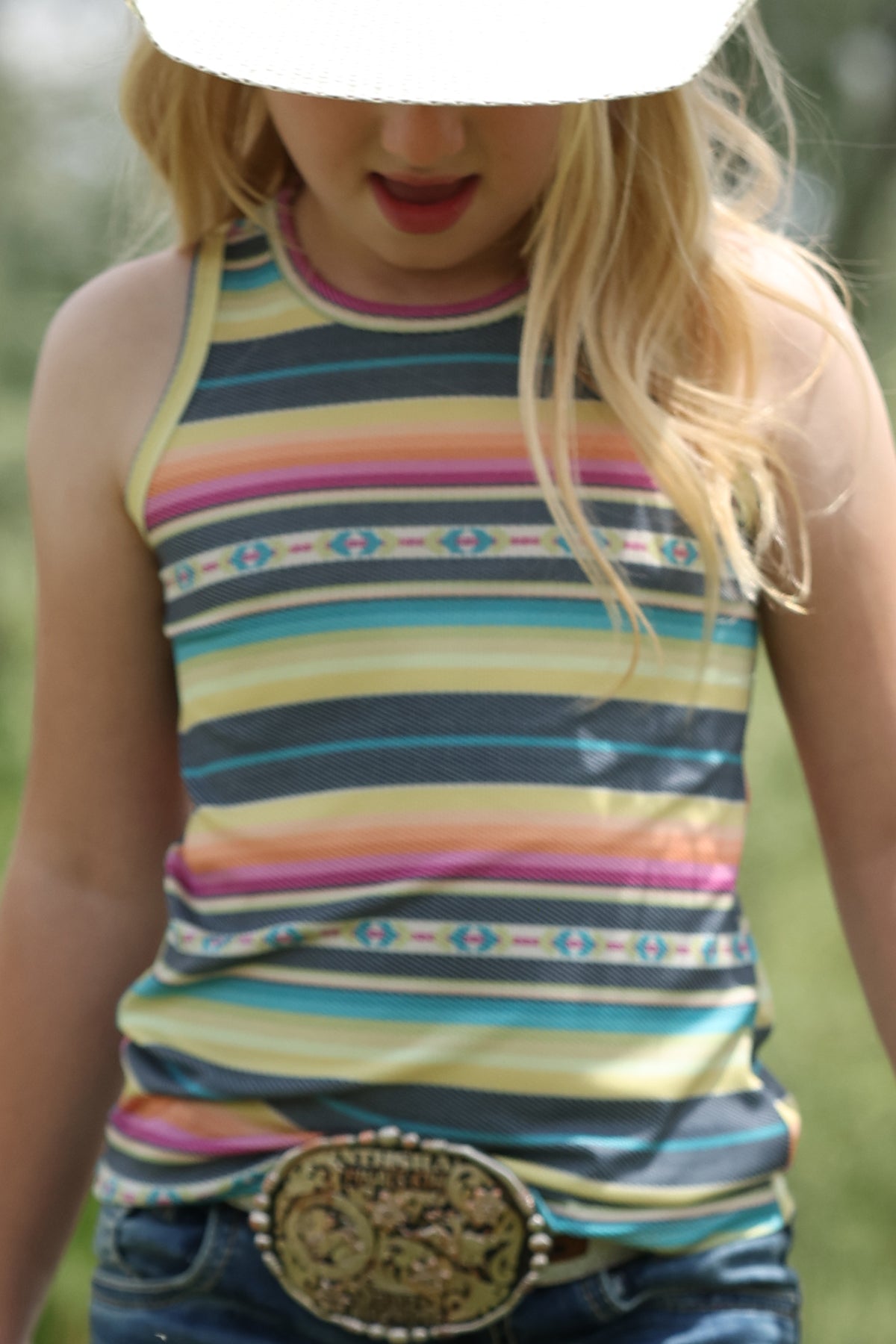 CINCH GIRLS MULTI STRIPED TANK