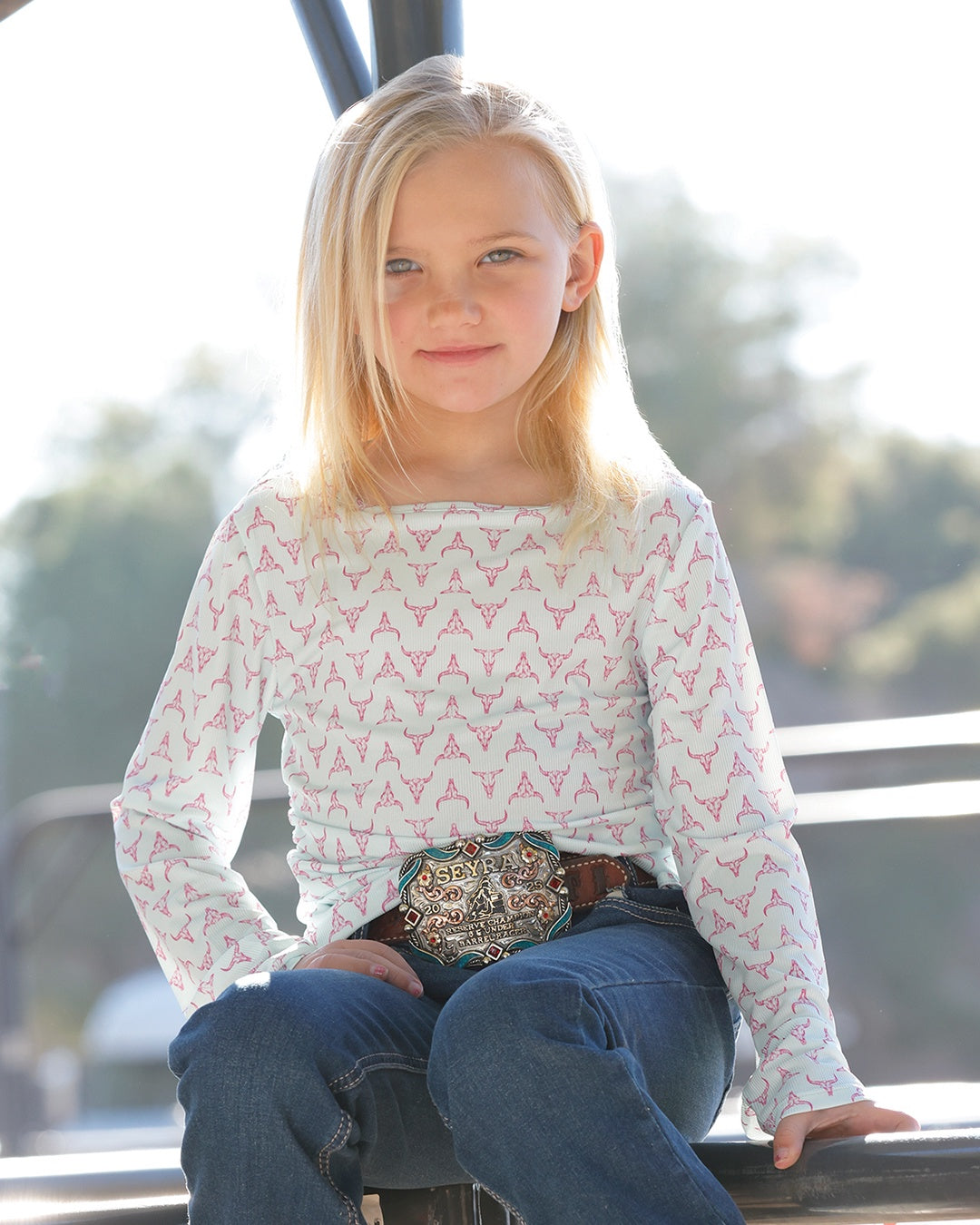 GIRLS BLUE STEER PRINT