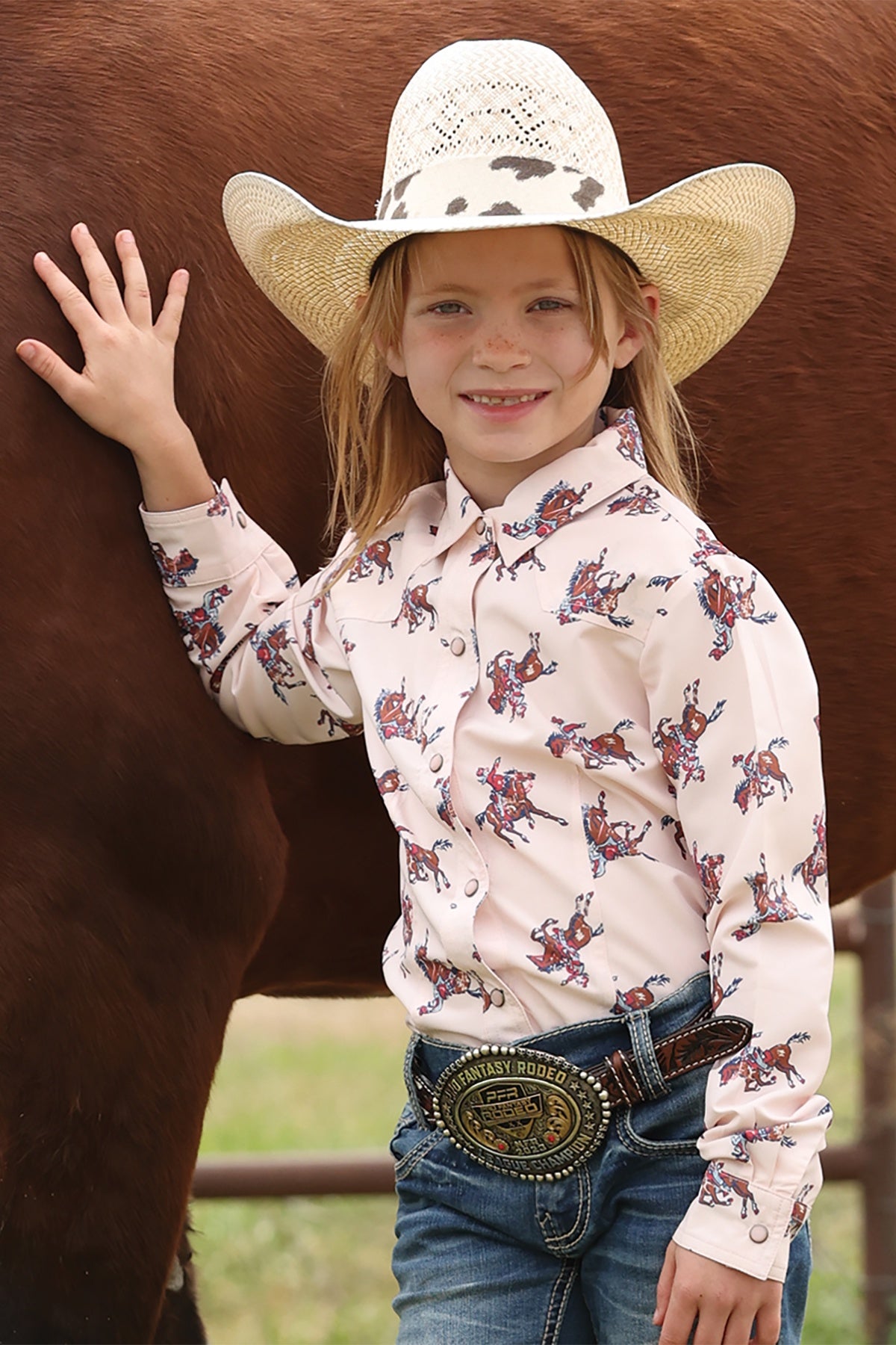 GIRLS CINCH  LS PLANE WEAVE