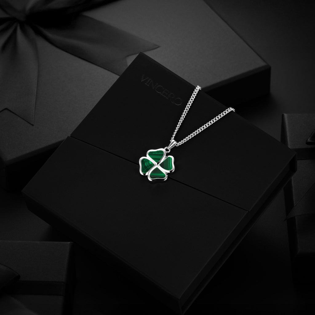Clover Pendant - Malachite