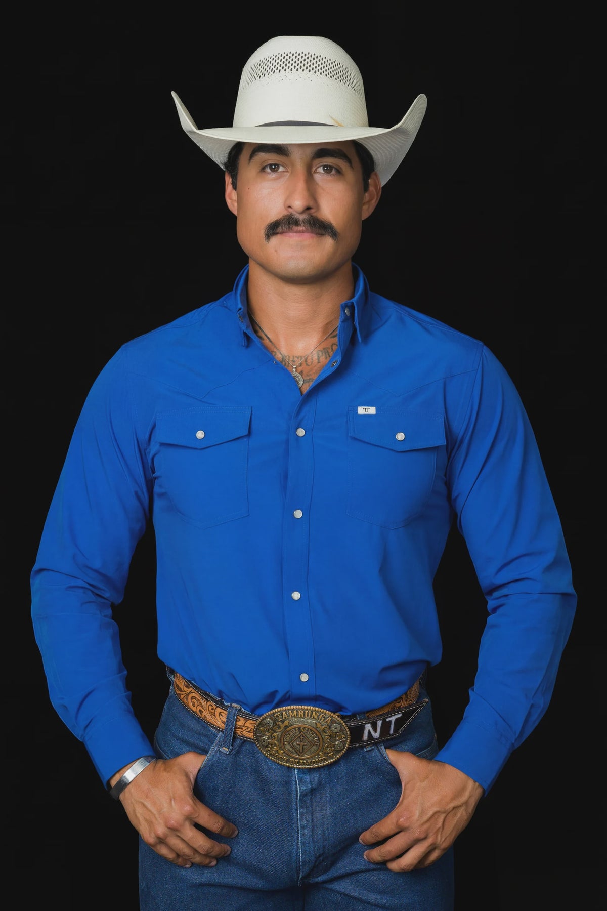 CORE - Men's Cobalt Long Sleeve Pearl Snap