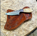 Crass Draw Ranch Cowboy Knife – 9" Handmade Rasp Tool Steel Blade with Camel Bone Handle & Leather Sheath