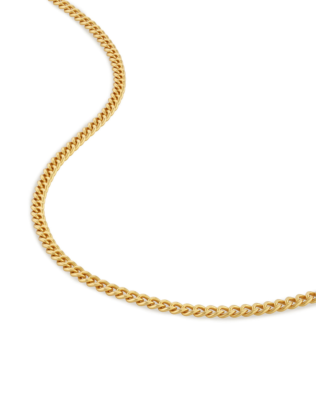 Curb Chain Necklace, 3MM - 14K Gold