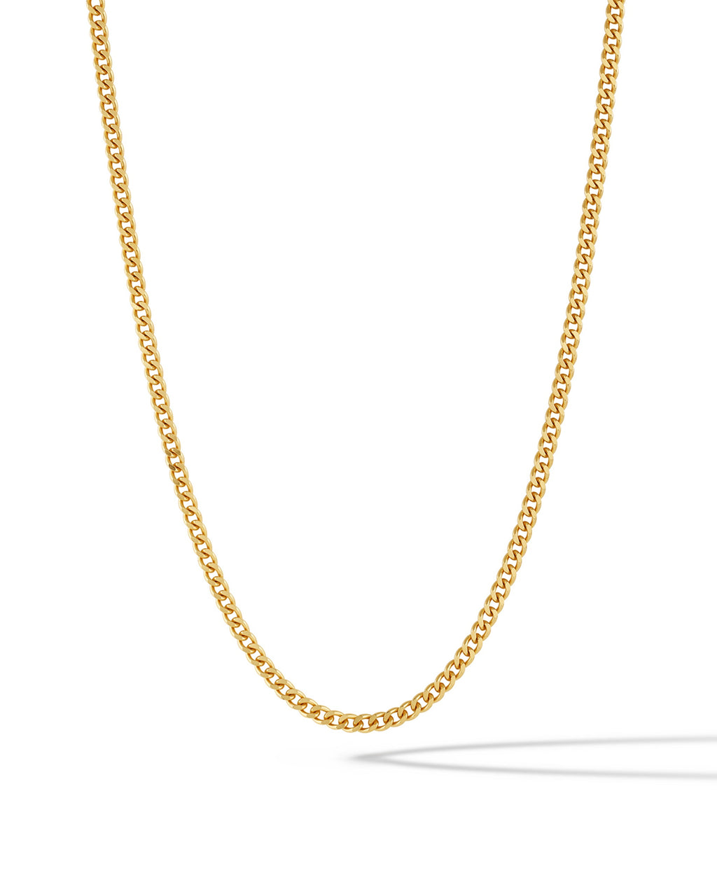 Curb Chain Necklace, 3MM - 14K Gold