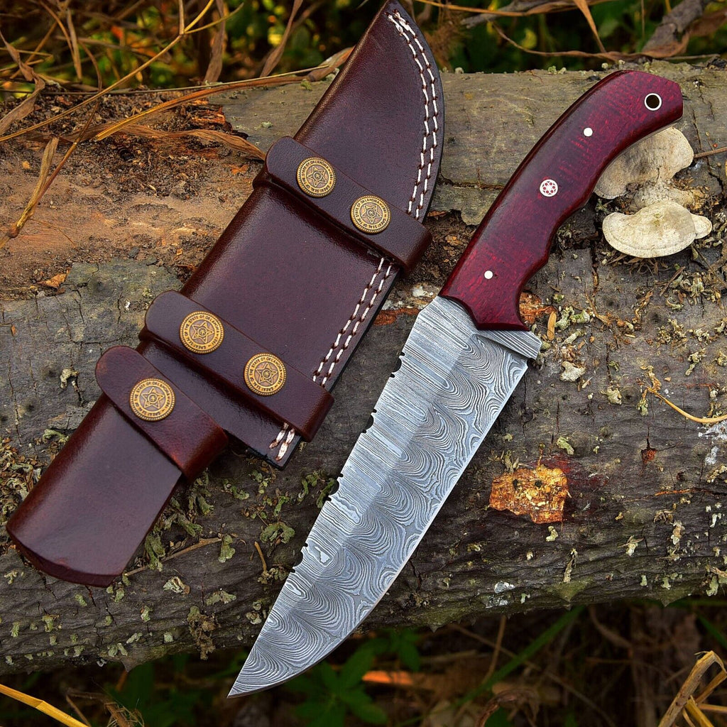 Custom Handmade 4.5-Inch Damascus Steel Skinning Knife with G10 Handle