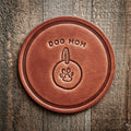 Dog Mom Dog Tag Leather Coaster