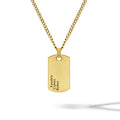 Beveled Tag Pendant - 14K Gold