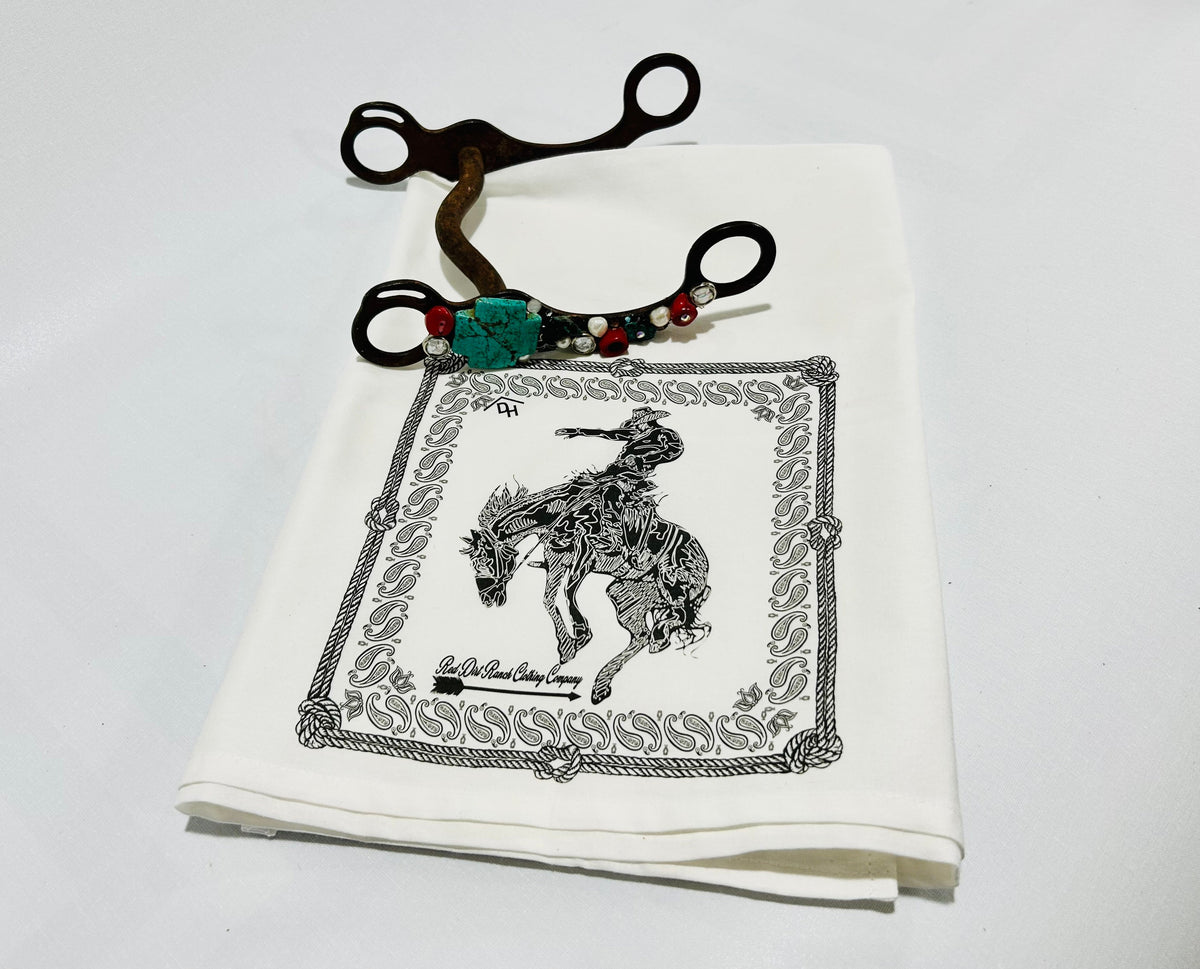 Bandana Bronc Dish Towel Black