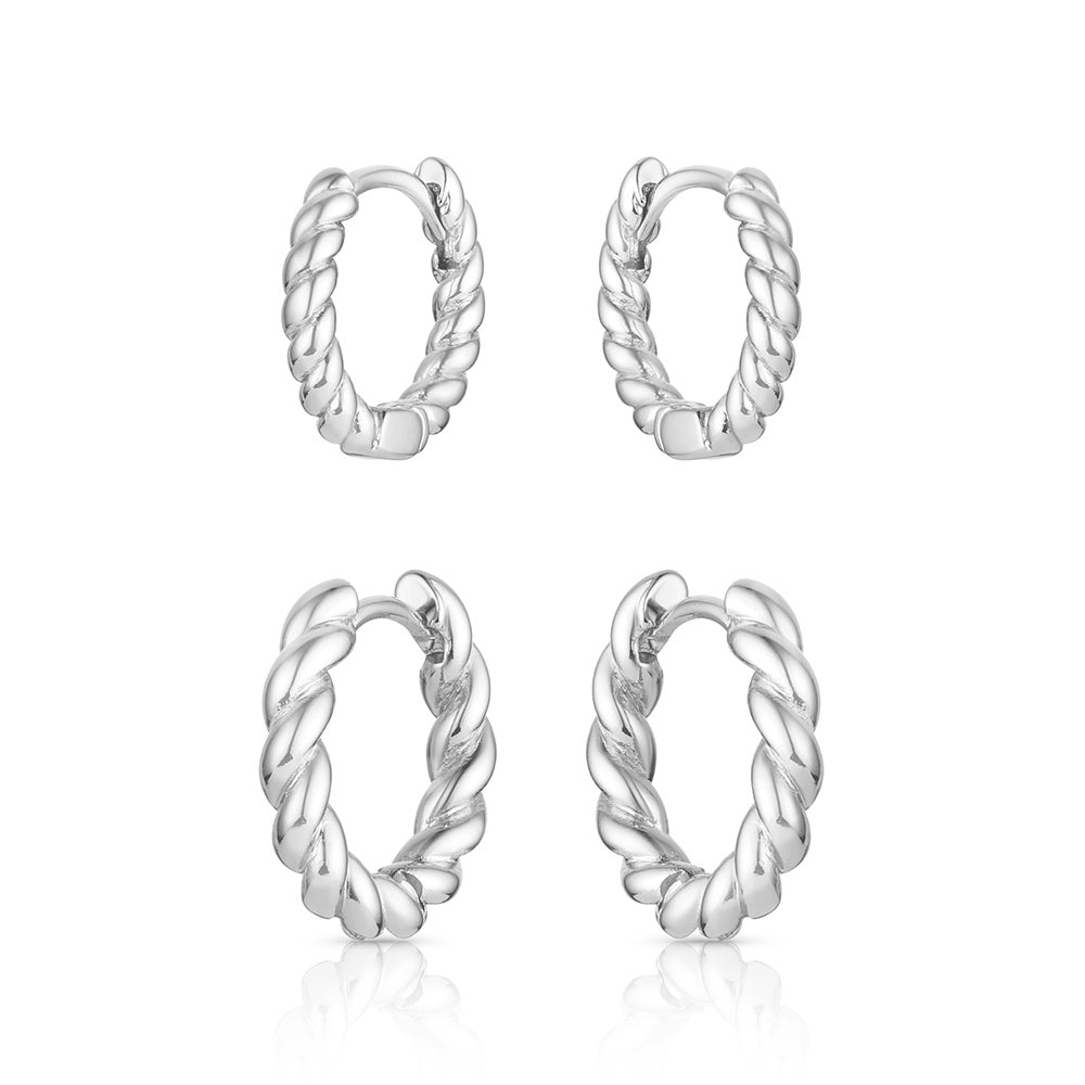 Twisted Up Hoop Earring Set