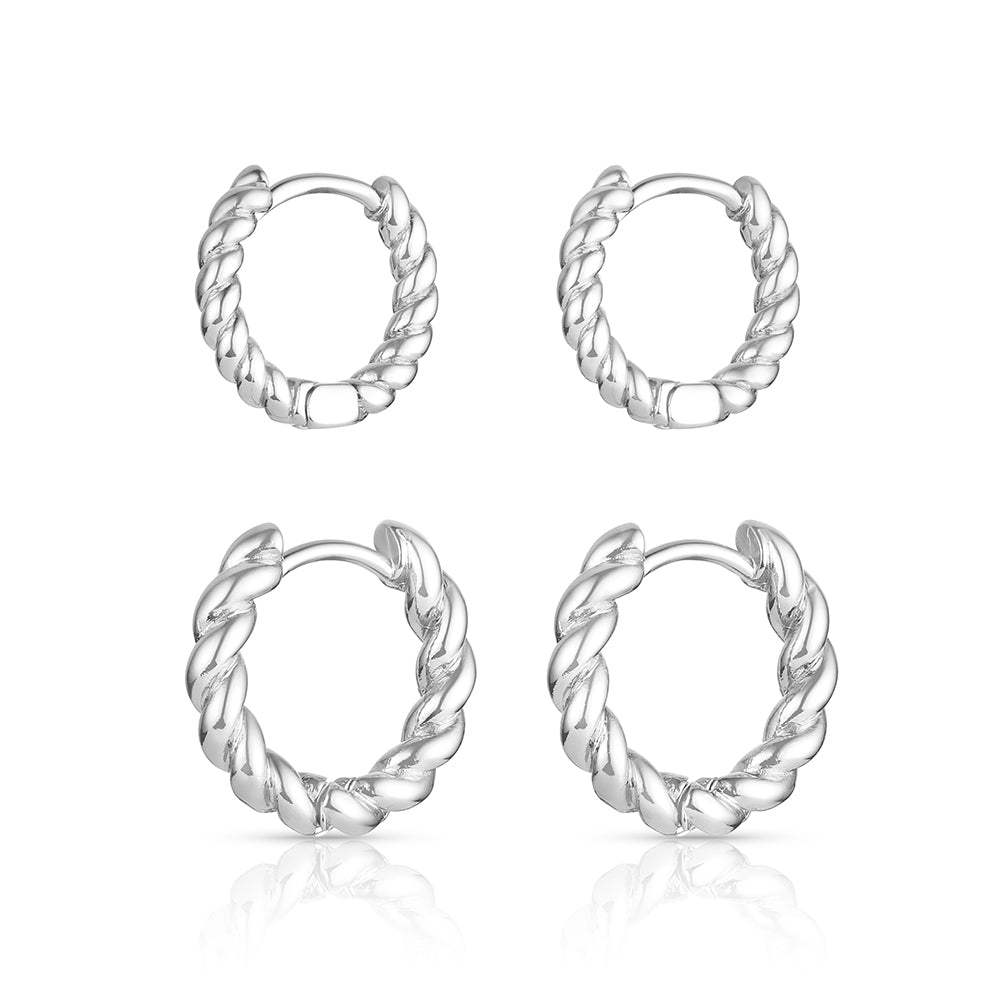 Twisted Up Hoop Earring Set