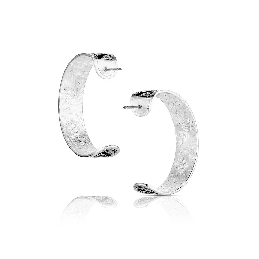 Interlaced Noir Filigree Hoop Earrings ER-6640
