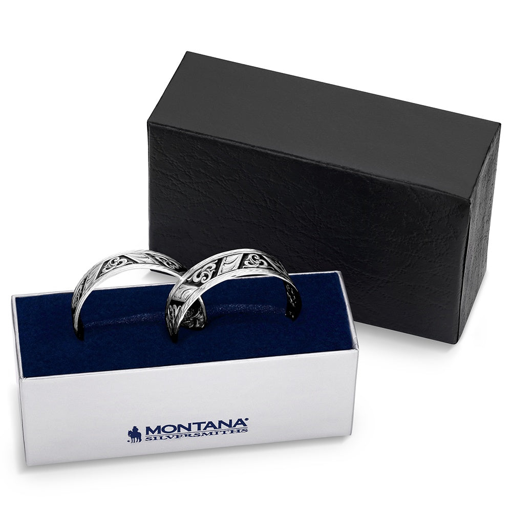 Interlaced Noir Filigree Hoop Earrings ER-6640