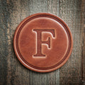 F Monogram Letter Leather Coaster