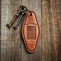 Fort Worth Texas American Flag Leather Keychain Motel Style