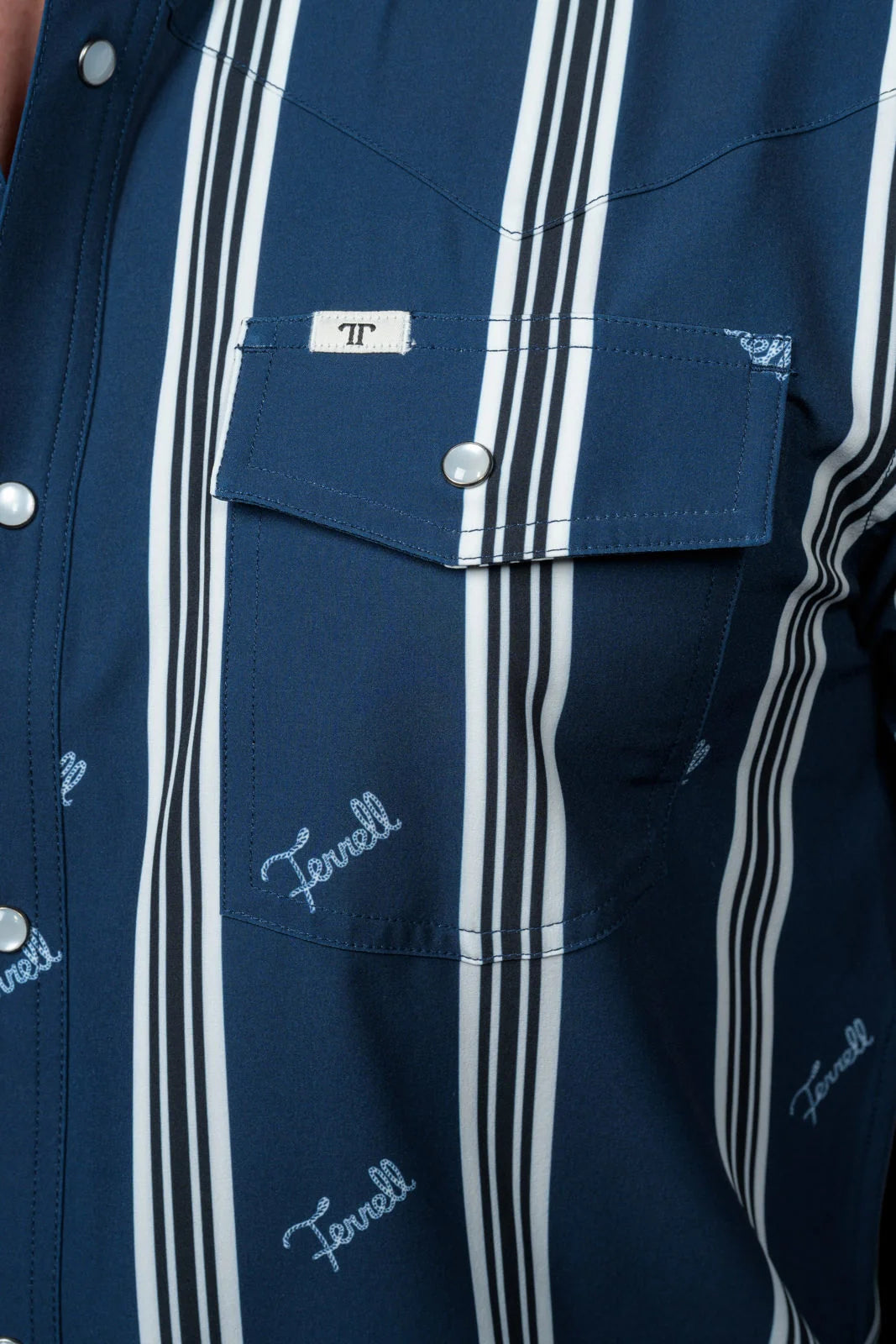 Rhett Long Sleeve Pearl Snap in Blue