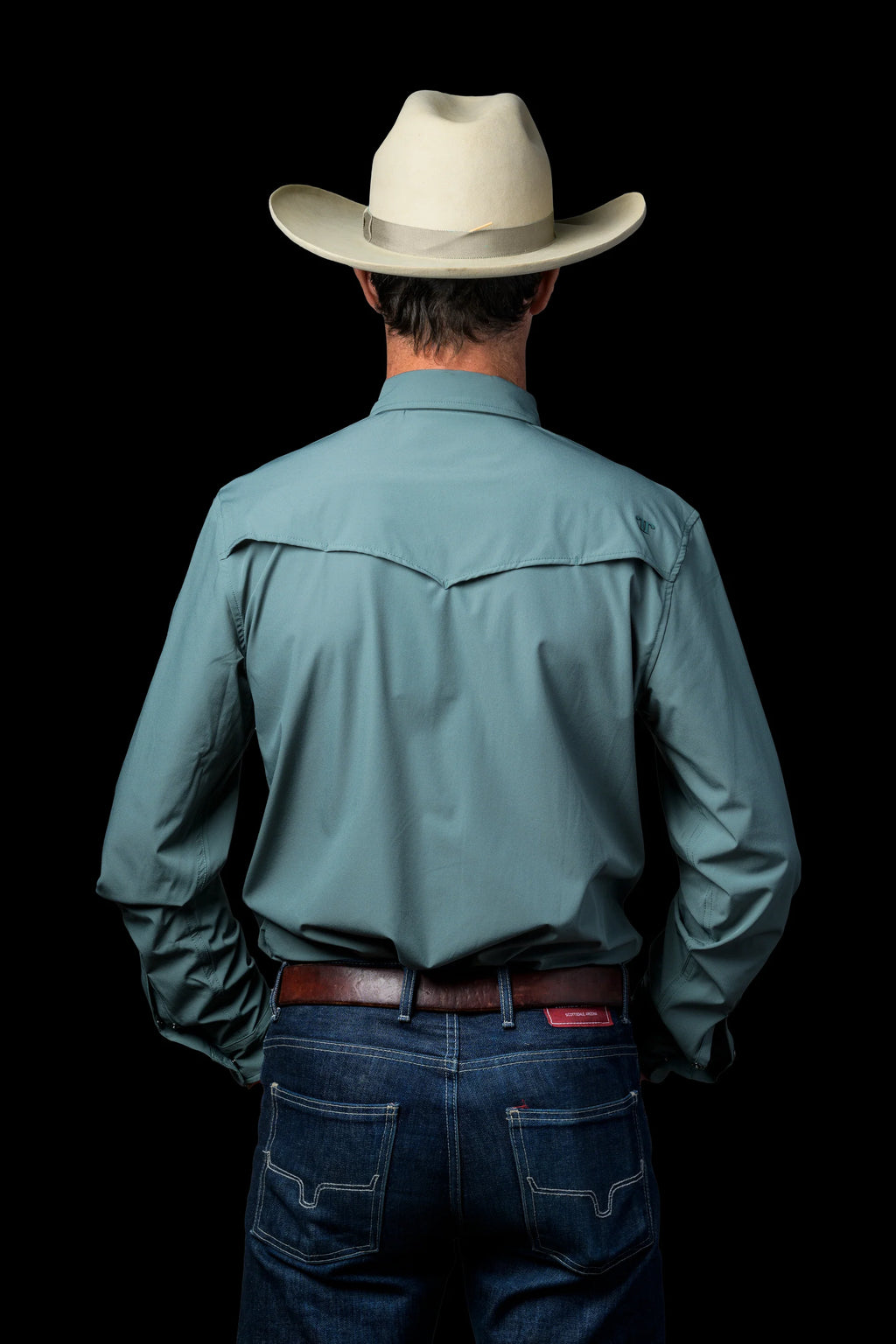 CORE - Men's Aqua Long Sleeve Pearl Snap Shirt