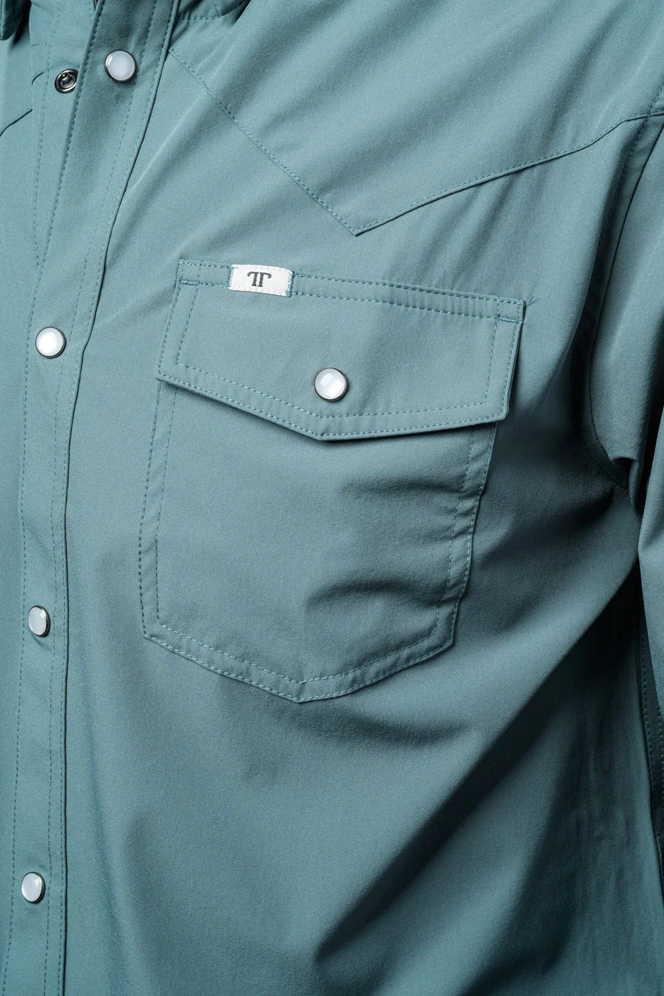 CORE - Men's Aqua Long Sleeve Pearl Snap Shirt