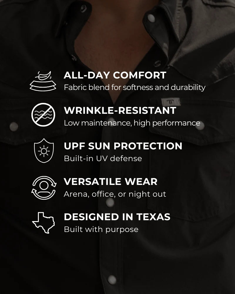 CORE - Men's Aqua Long Sleeve Pearl Snap Shirt