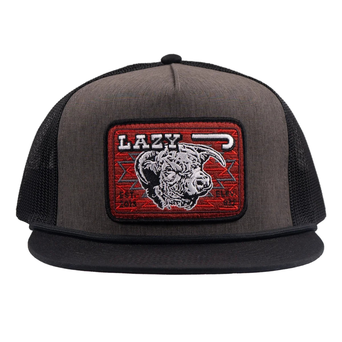 Lazy J Ranch CharGrey & Black Red Cowpoke Trucker