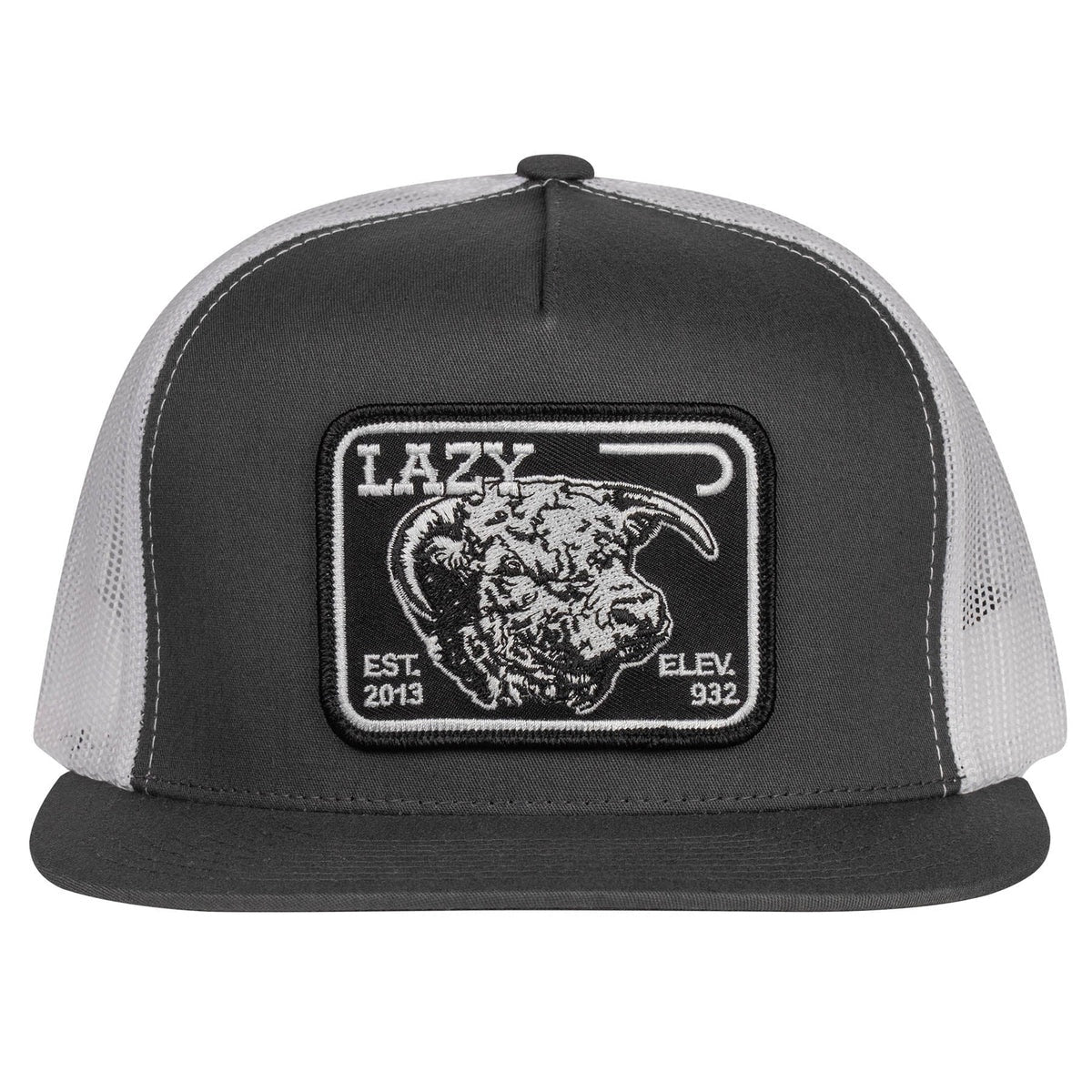 Lazy J Ranch Charcoal Grey & White Black Elevation