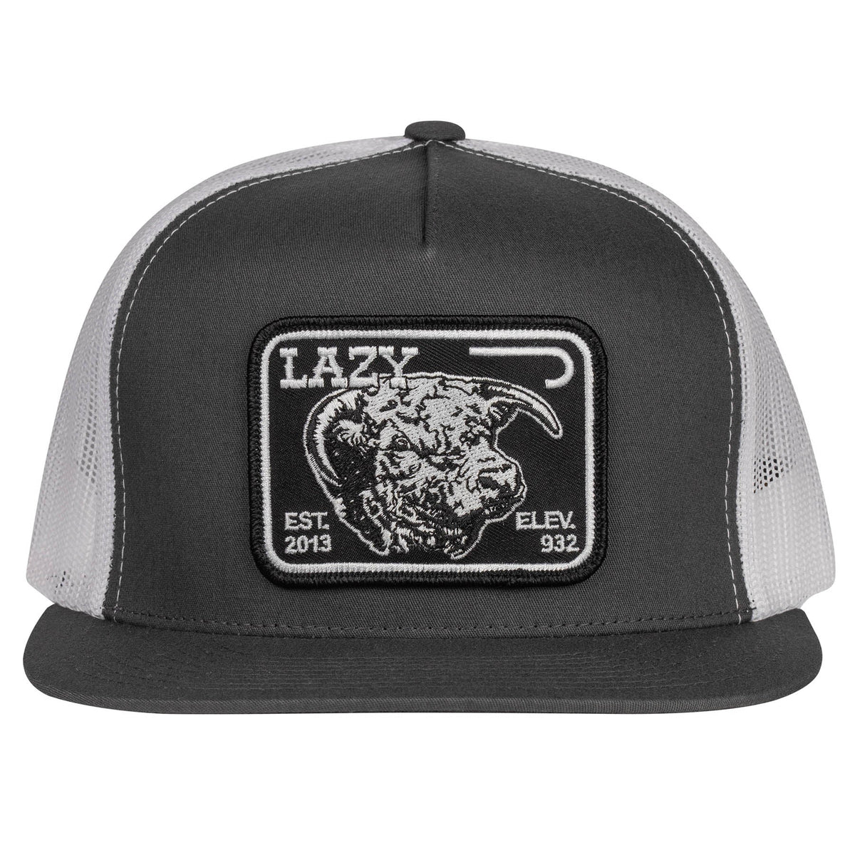 Lazy J Ranch Charcoal Grey & White Black Elevation