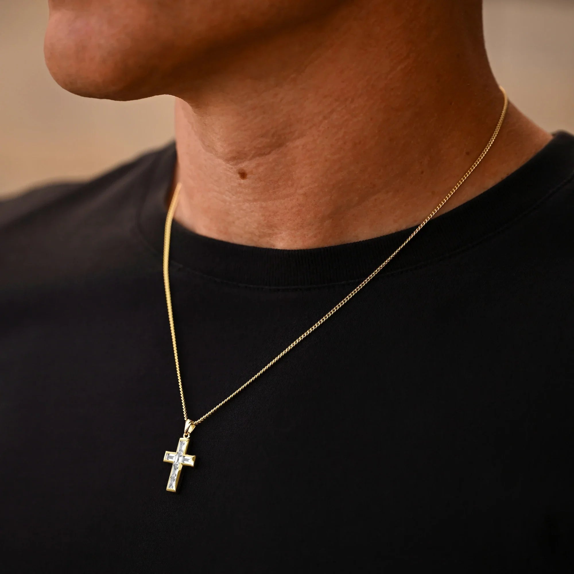 Gemstone Cross Pendant - Diamond
