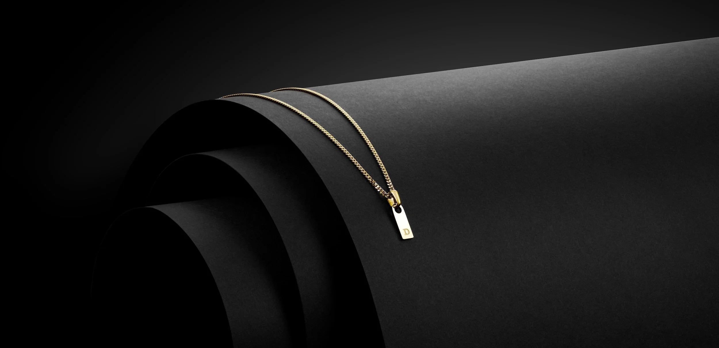 Initial Tag Pendant - 14K Gold