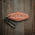 Hell On Wheels Leather Keychain Motel Style