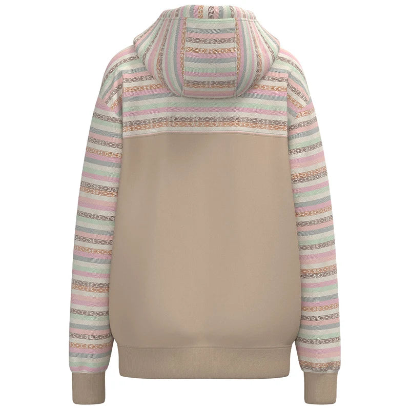 Jimmy" Hoody Tan w/Multi-color Serape