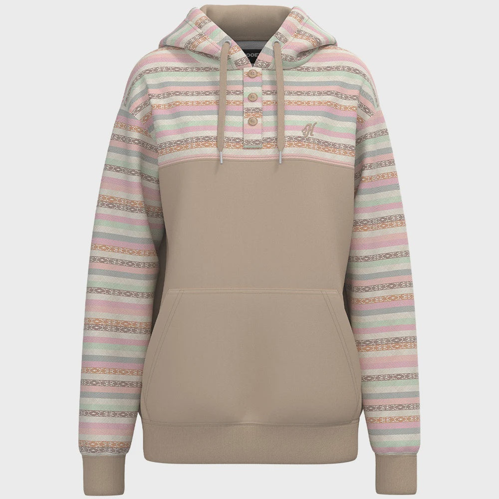 Jimmy" Hoody Tan w/Multi-color Serape