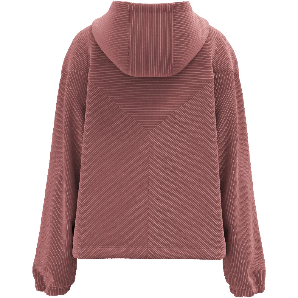Cowgirl Corduroy 1/4 Zip Hoody Maroon