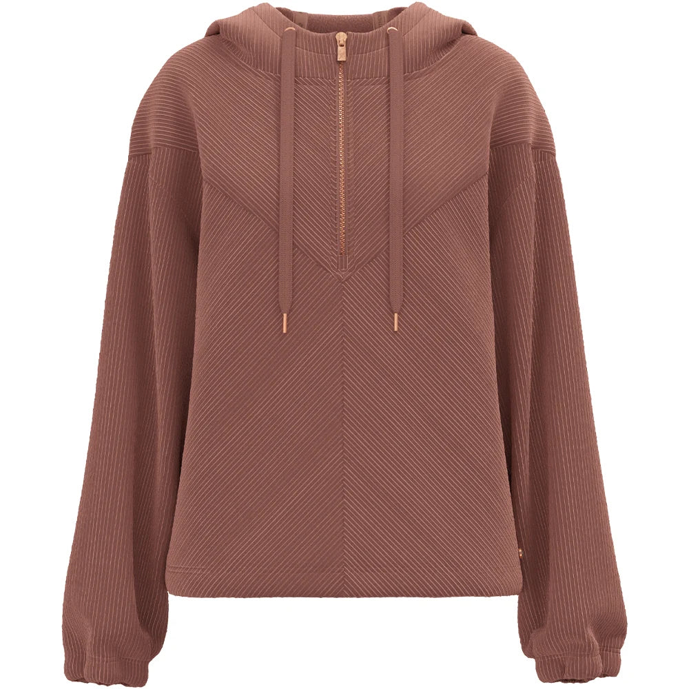Cowgirl Corduroy 1/4 Zip Hoody Maroon
