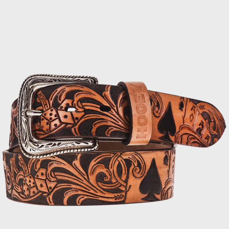Gambler" Brown/Black Filigree Belt