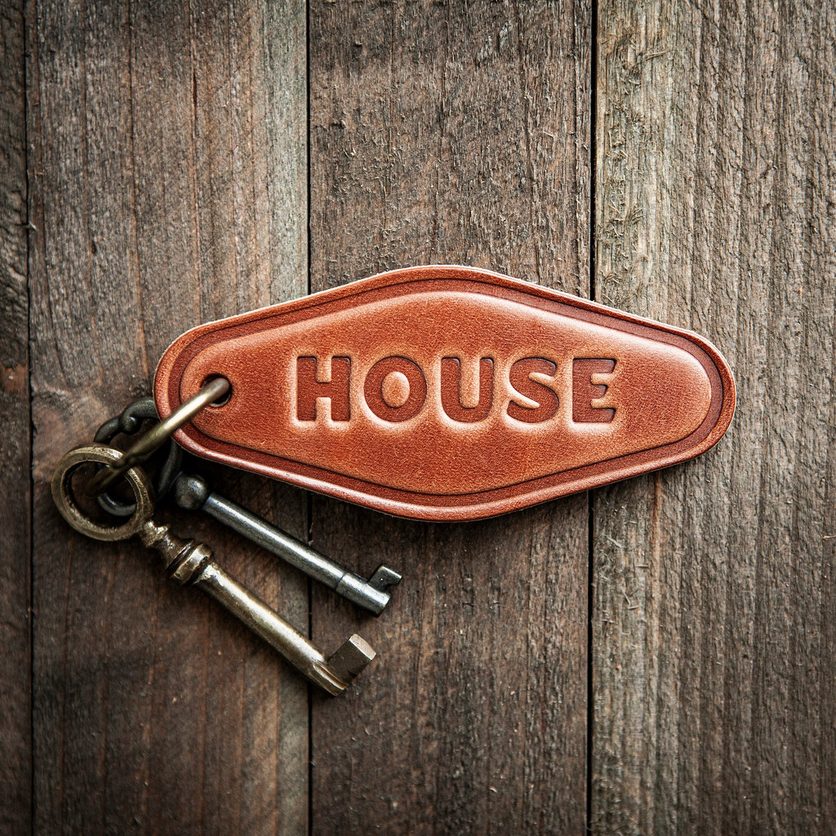 House Leather Keychain Motel Style