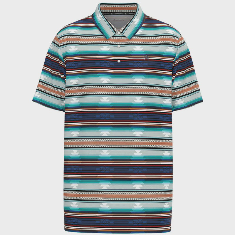 The Drive" Polo Red & Blue Striped