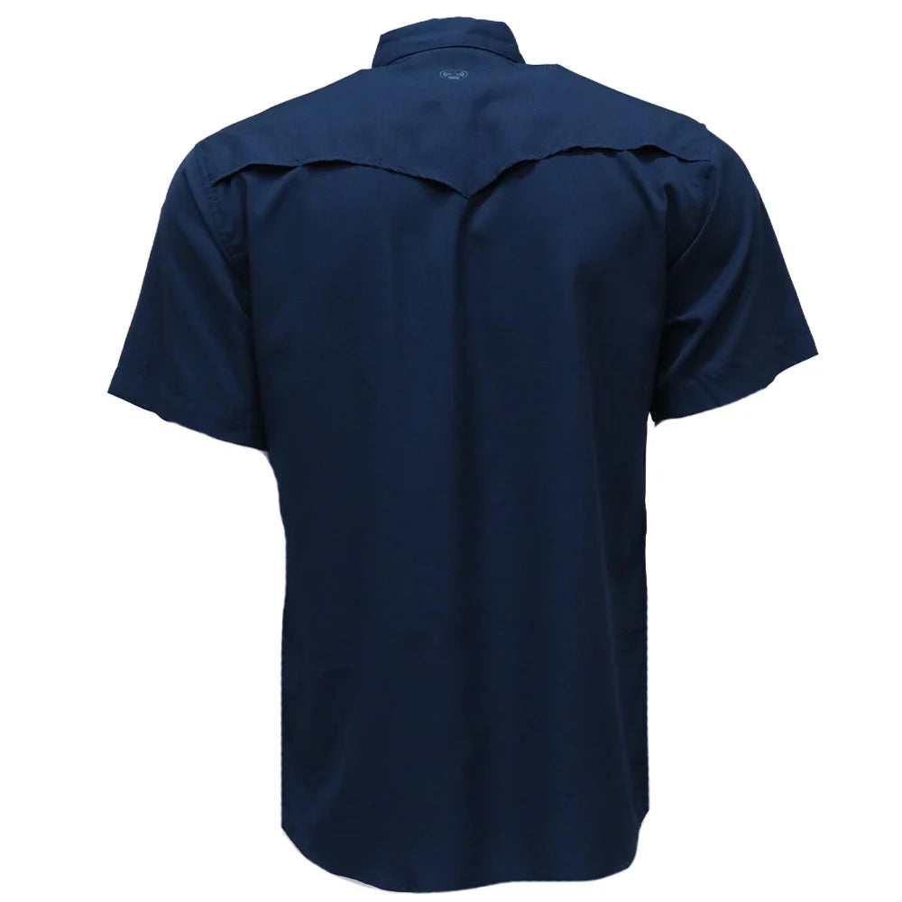 Sol" Navy Short Sleeve Pearl Snap Shirt