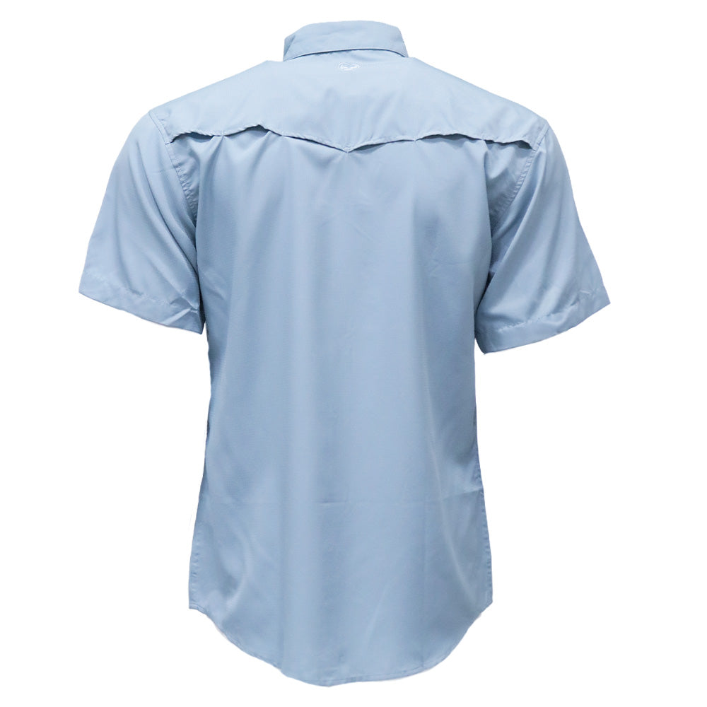Sol" Ashley Blue Short Sleeve Pearl Snap Shirt