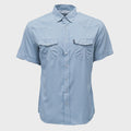 Sol" Ashley Blue Short Sleeve Pearl Snap Shirt