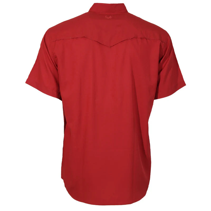 Sol" Short Sleeve Pearl Snap Shirt Red