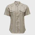 Sol" Short Sleeve Pearl Snap Shirt Cream/Stripe