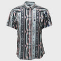 Sol" Short Sleeve Pearl Snap Shirt Pink / Aztec