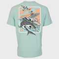 Cowboy Surf" Aqua w Shark Logo T-shirt