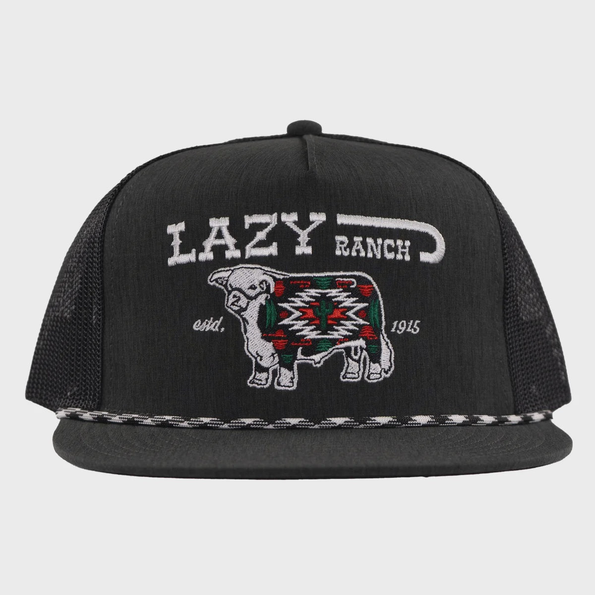 Lazy J Ranch Heather Black White Alpine Trucker Hat