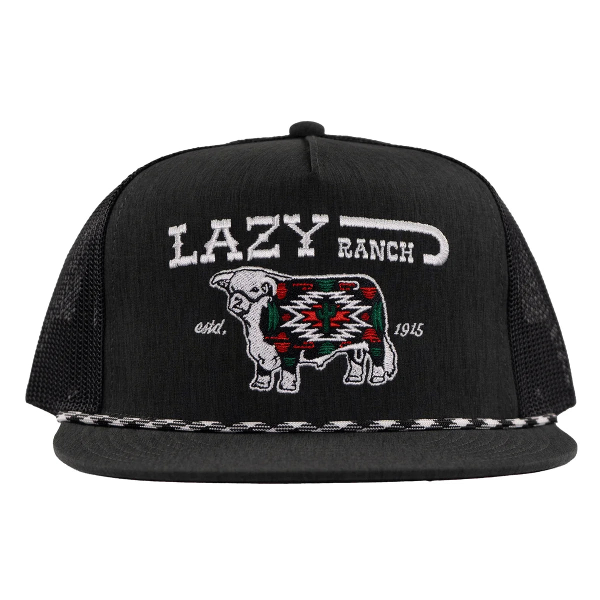 Lazy J Ranch Heather Black White Alpine Trucker Hat