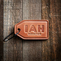 Houston IAH Leather Luggage Tag