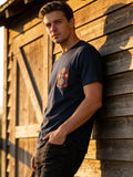 Flying R Ranchwear - Navy with Southwest Print - Pocket T-shirt - Made in USA