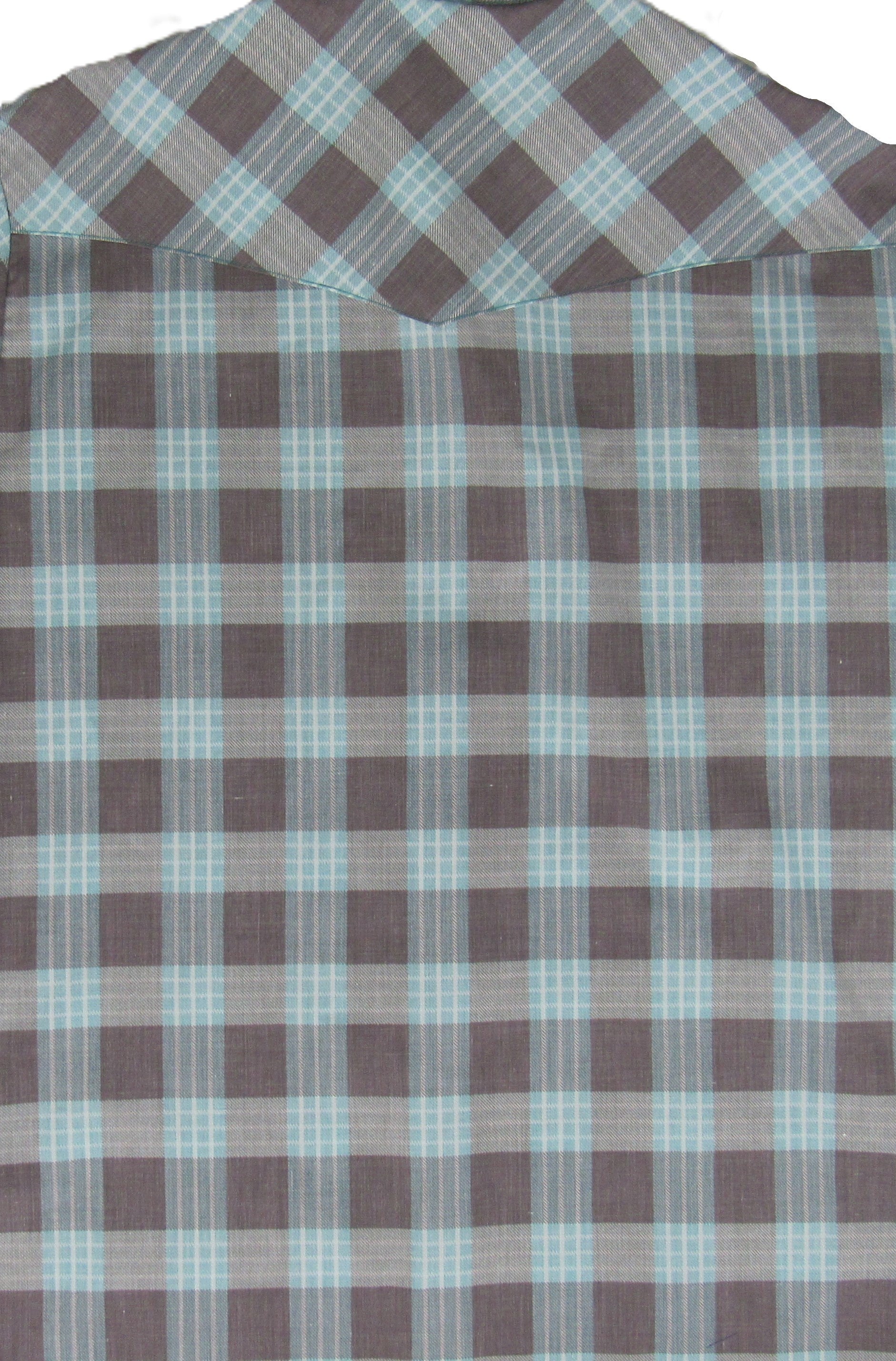 Flying R Ranchwear - Feather Plaids - Brown & Turquoise - Long Sleeve - NEW FIT