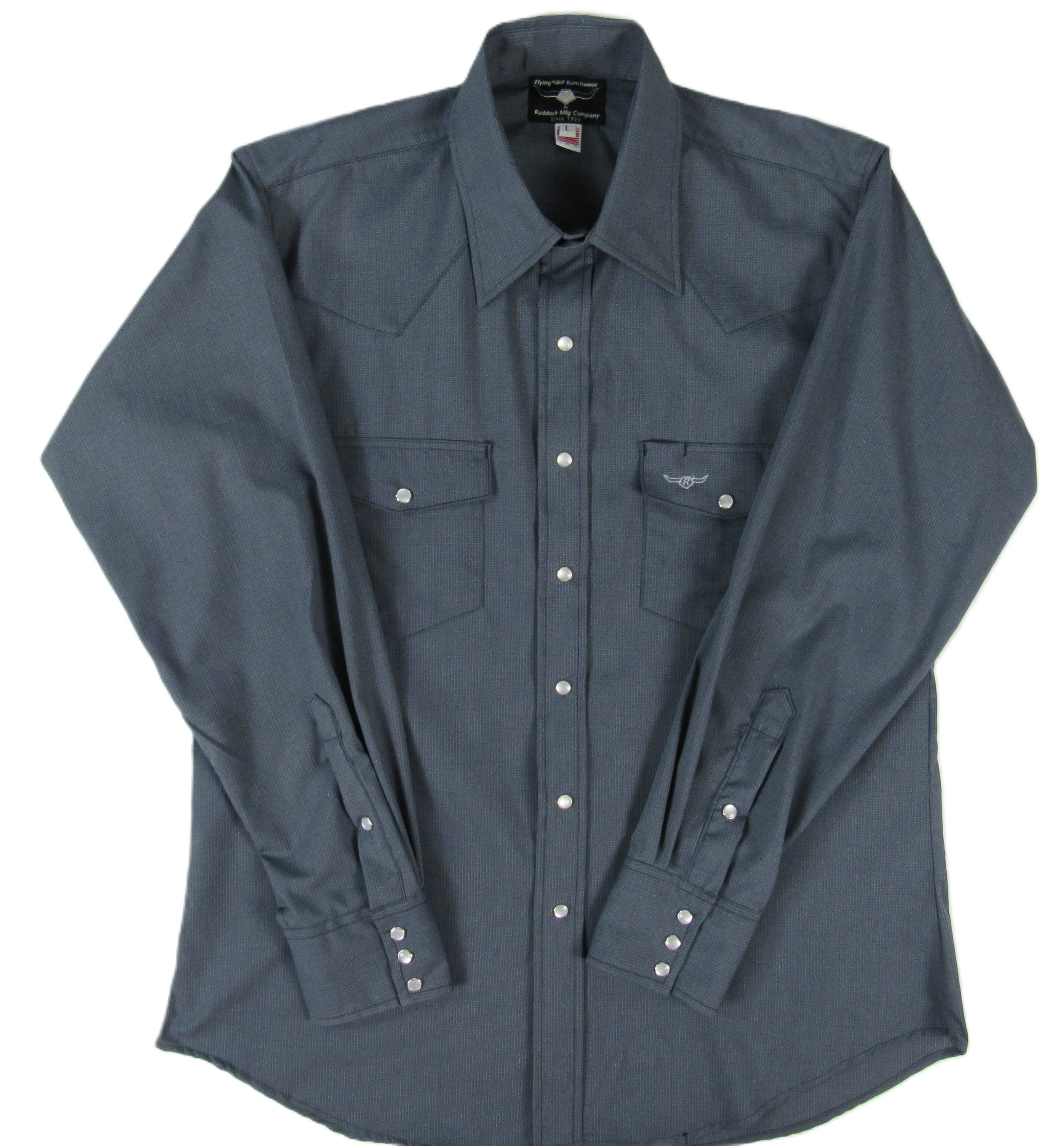 Flying R Ranchwear - Western Classic - Charcoal Micro-Check - Long Sleeve - Classic Fit