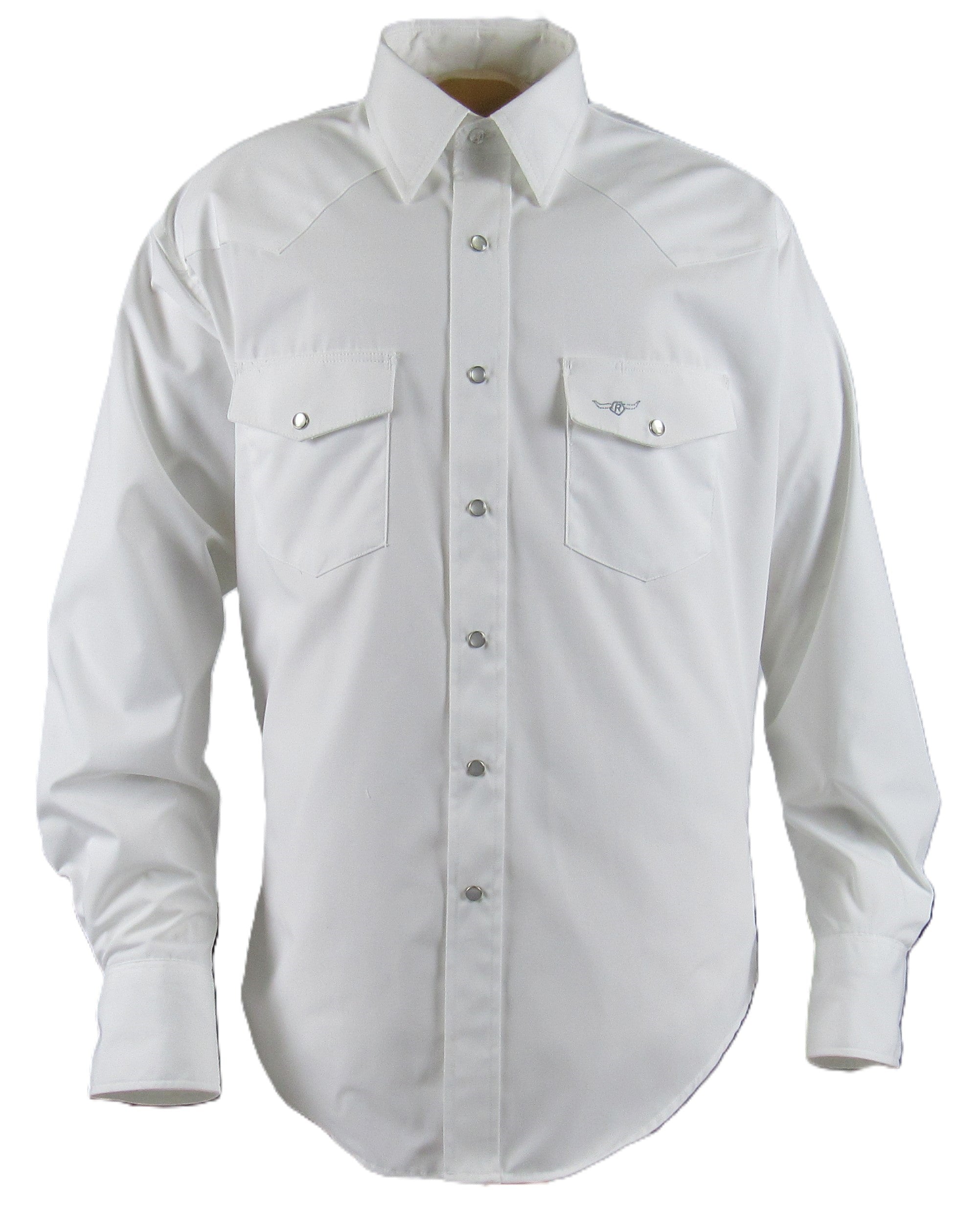 Flying R Ranchwear - Corona 80's Pinpoint Oxford - White - Long Sleeve