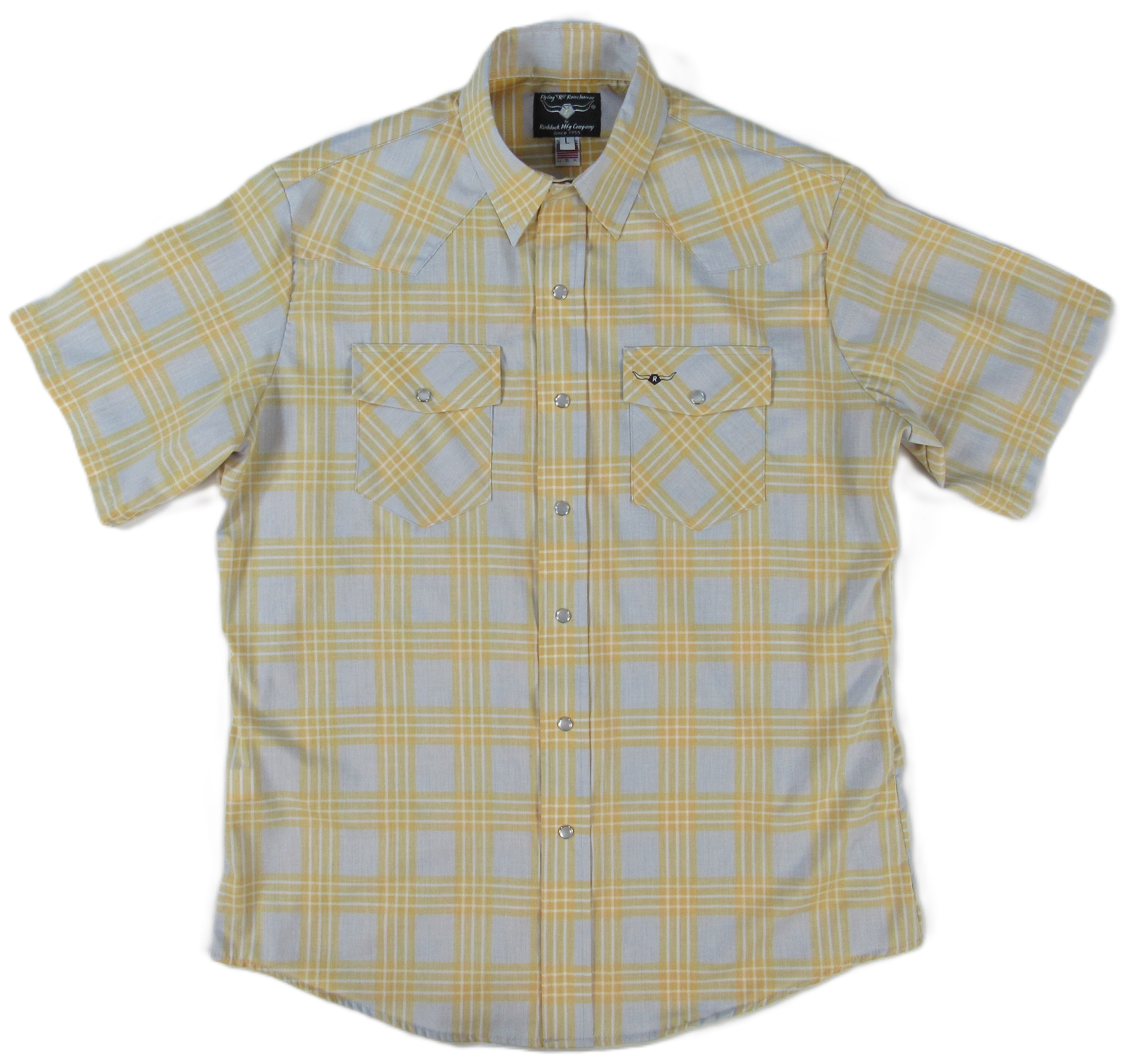 Feather Plaids - Gray & Yellow - Short Sleeve - NEW FIT